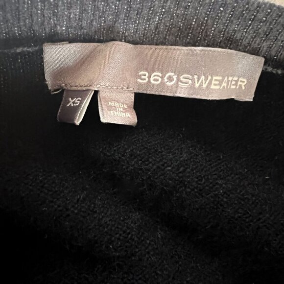 360 SWEATER- WOOL CASHMERE DRESS IN BLACK/GRAY - Picture 4 of 11